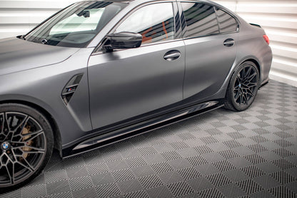 Seitenschweller Ansatz für V.1 für BMW M3 G80 schwarz Hochglanz