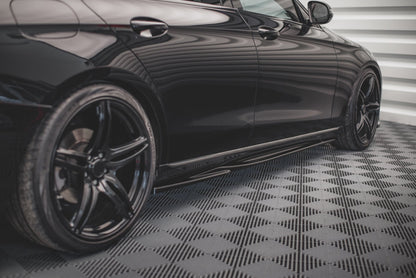 Seitenschweller Ansatz für Mercedes-Benz E W213 schwarz Hochglanz