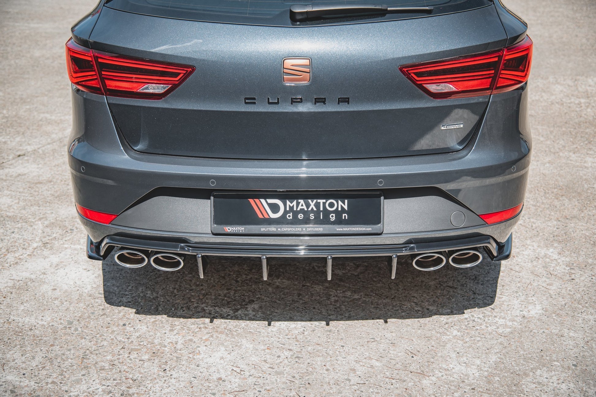 Heck Ansatz Flaps Diffusor V.2 für Seat Leon Cupra Mk3 FL Sportstourer schwarz matt