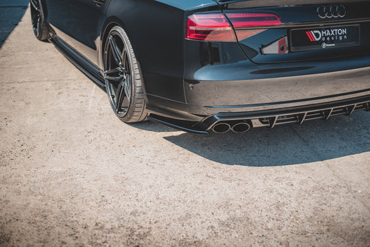 Heck Ansatz Flaps Diffusor V.2 für Audi S8 D4 Facelift Carbon Look