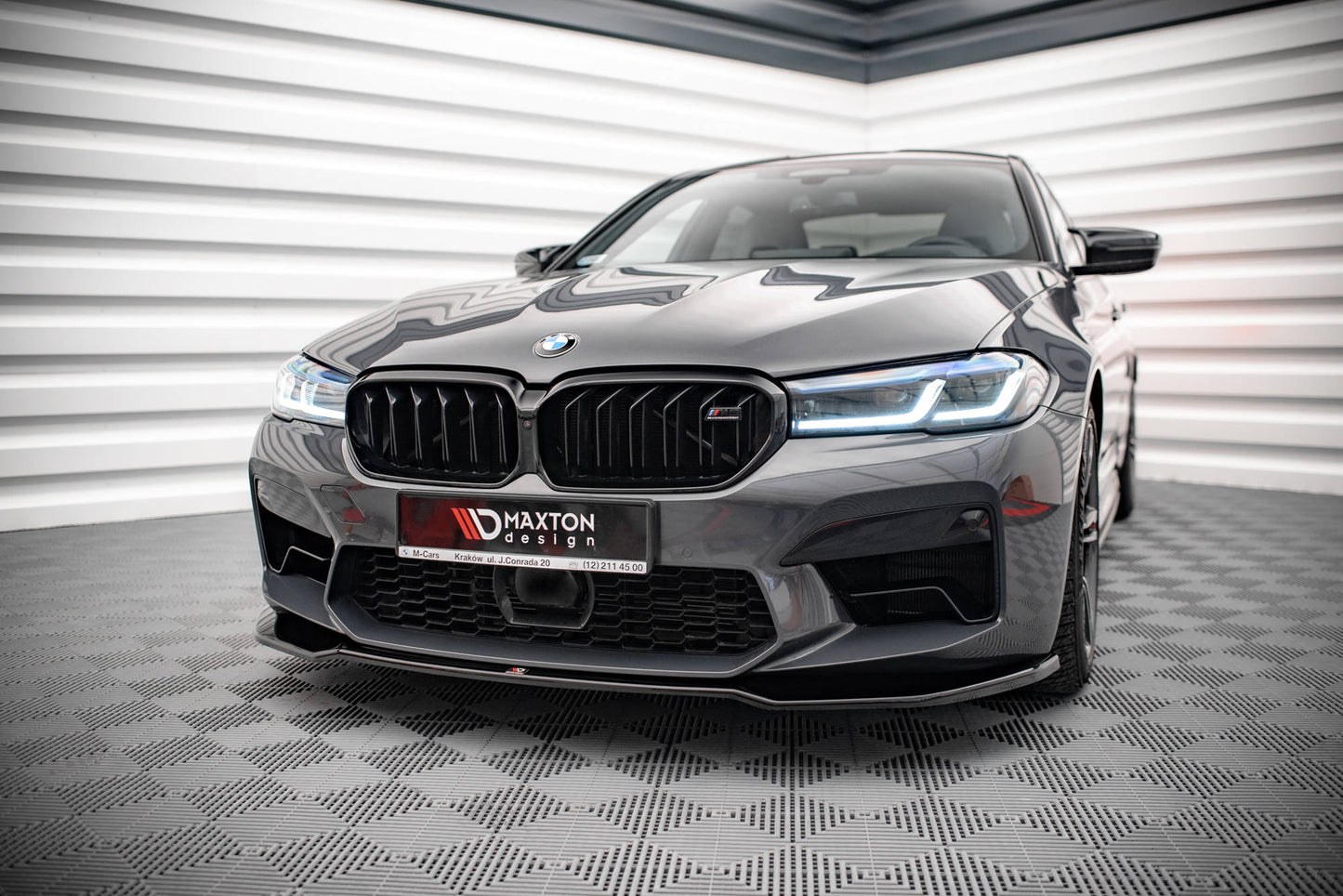 Front Ansatz V.2 für BMW M5 F90 Facelift schwarz Hochglanz