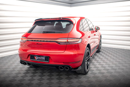 Heck Ansatz Flaps Diffusor für Porsche Macan Mk1 Facelift schwarz matt