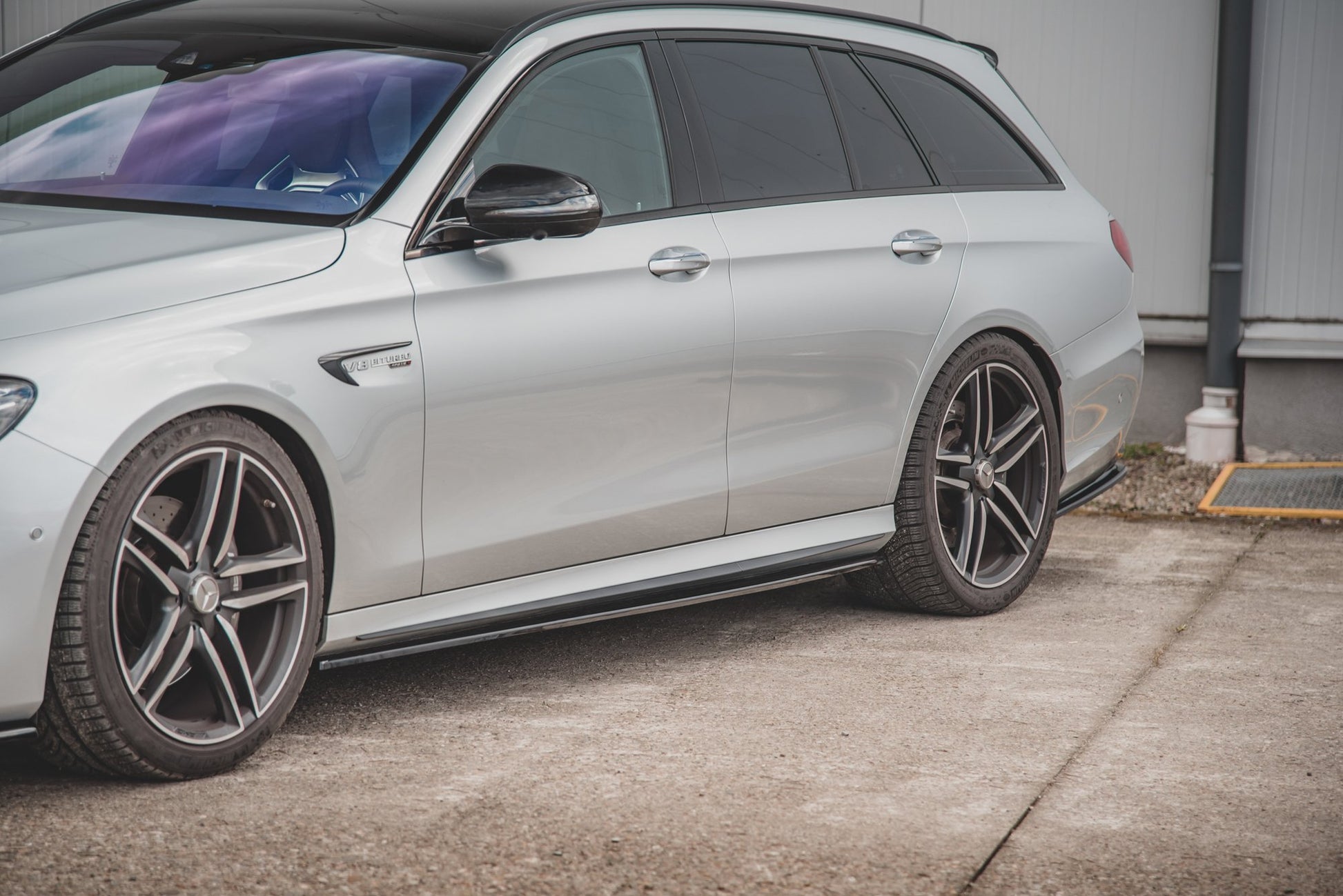 Seitenschweller Ansatz für Mercedes-Benz E63 AMG Kombi/Limousine S213/W213 schwarz matt