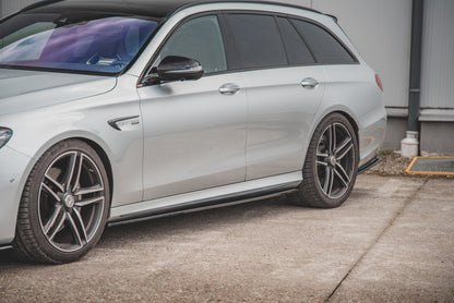 Seitenschweller Ansatz für Mercedes-Benz E63 AMG Kombi/Limousine S213/W213 schwarz matt