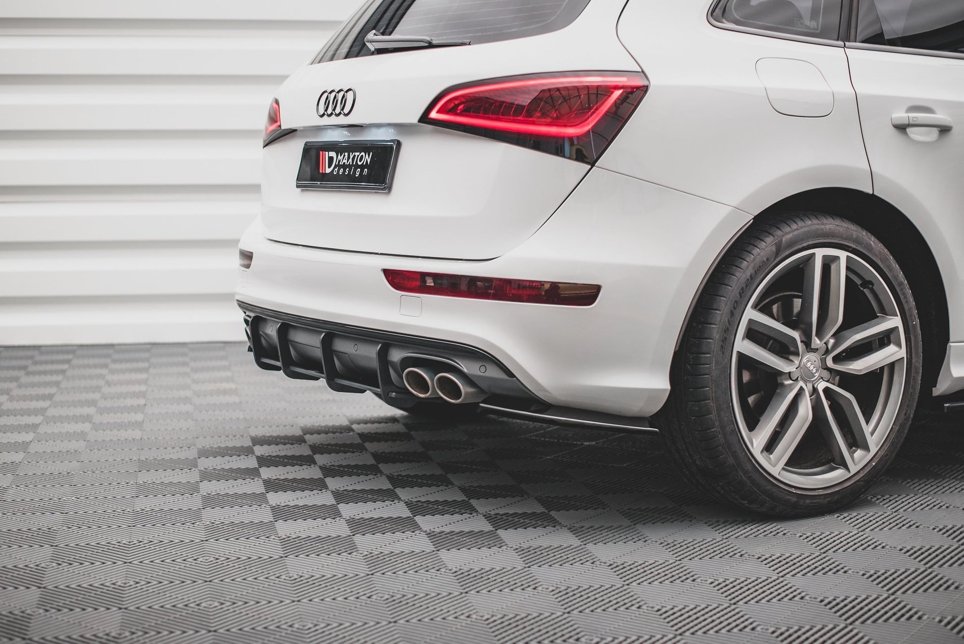 Heck Ansatz Flaps Diffusor für Audi SQ5 Mk1 (8R) schwarz matt