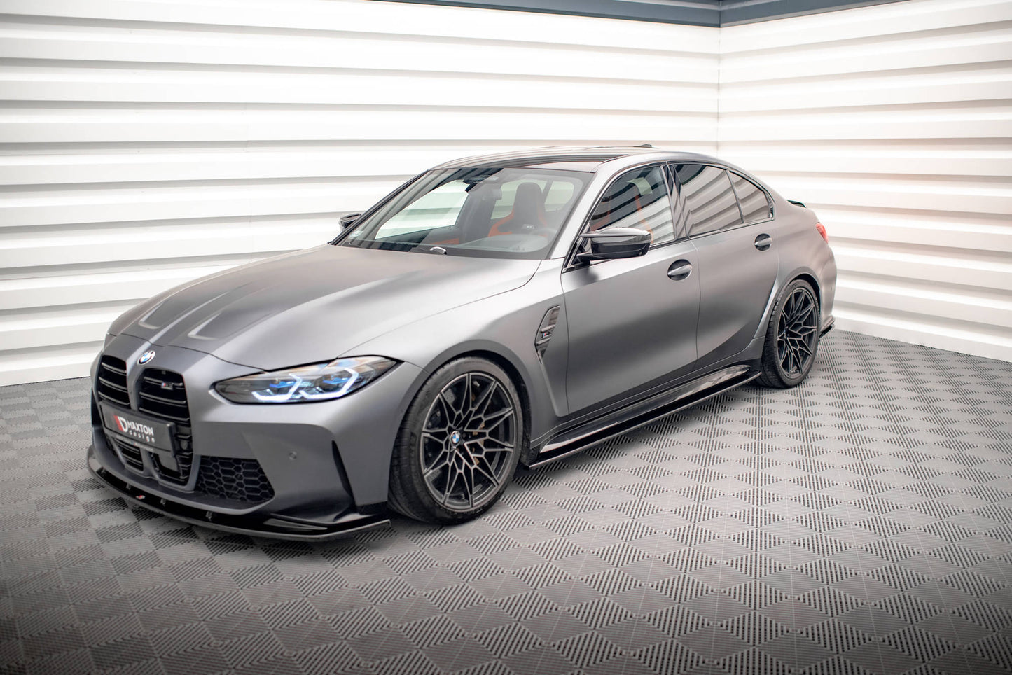 Seitenschweller Ansatz für V.1 für BMW M3 G80 schwarz Hochglanz