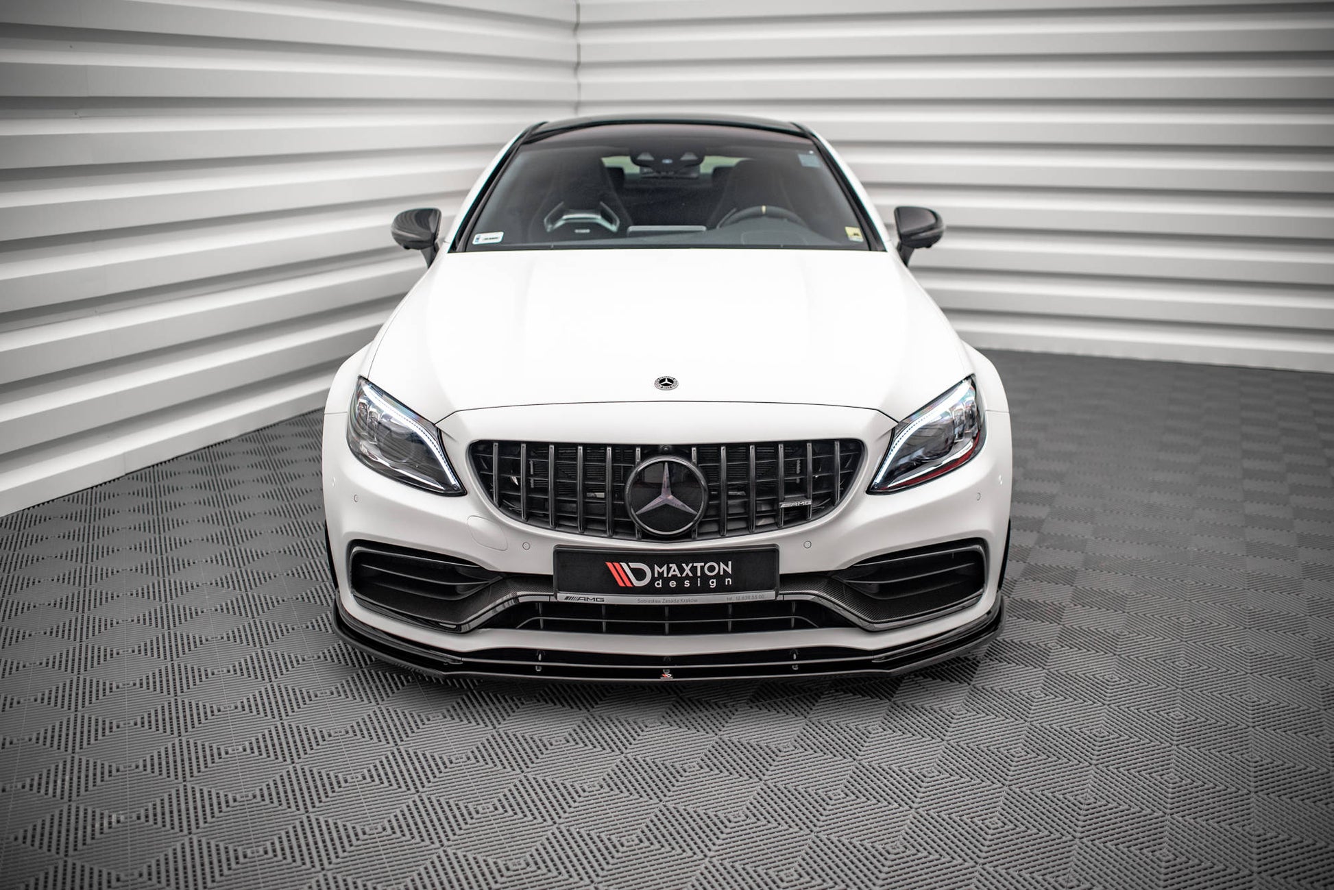 Front Ansatz V.1 für Mercedes-AMG C63 Coupe C205 Facelift schwarz Hochglanz