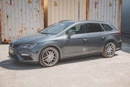 Seitenschweller Ansatz für V.5 Seat Leon Cupra / FR Mk3 FL schwarz matt