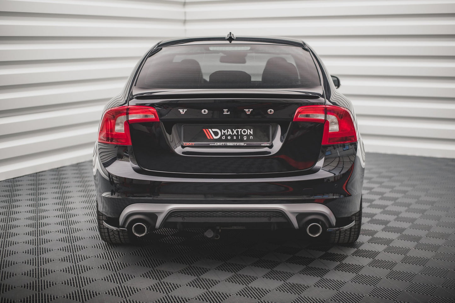 Heck Ansatz Flaps Diffusor für Volvo S60 R-Design Mk2 Carbon Look