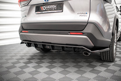 Mittlerer Diffusor Heck Ansatz DTM Look für Toyota RAV4 Mk5 schwarz matt