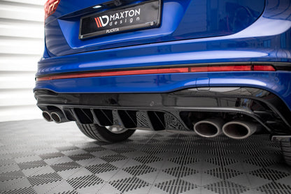 Diffusor Heck Ansatz für Volkswagen Tiguan R Mk2 Facelift Carbon Look