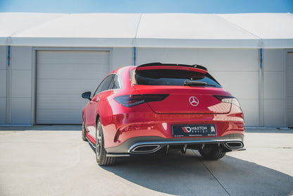 Heck Ansatz Flaps Diffusor für Mercedes-Benz CLA Shooting Brake AMG-Line X118 schwarz Hochglanz