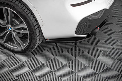 Heck Ansatz Flaps Diffusor für BMW X1 M-Paket F48 schwarz Hochglanz