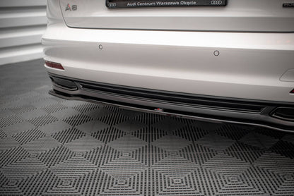 Mittlerer Diffusor Heck Ansatz für Audi A6 C8 Carbon Look