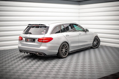 Mittlerer Diffusor Heck Ansatz DTM Look für Mercedes-Benz C W205 schwarz Hochglanz