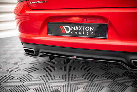 Mittlerer Diffusor Heck Ansatz DTM Look für Dodge Charger RT Mk7 Facelift Carbon Look