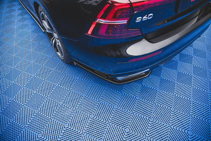 Heck Ansatz Flaps Diffusor für Volvo S60/V60 R-Design Mk3 schwarz matt