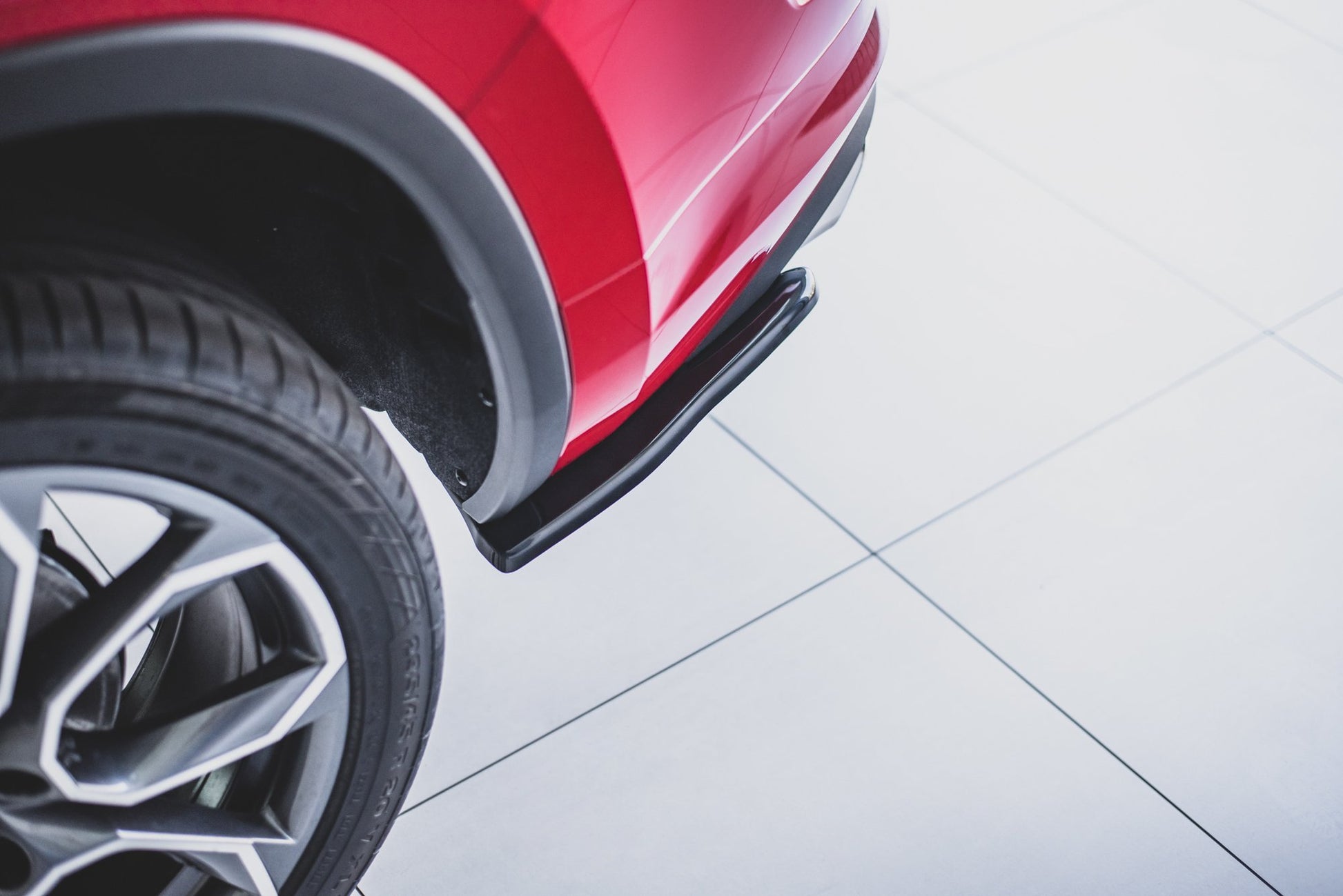 Heck Ansatz Flaps Diffusor für Skoda Kodiaq RS Carbon Look