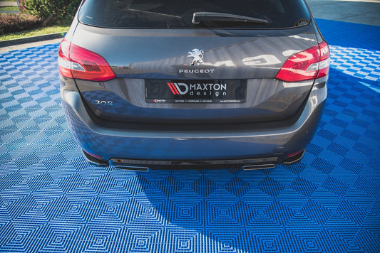Heck Ansatz Flaps Diffusor für Peugeot 308 SW Mk2 Facelift Carbon Look