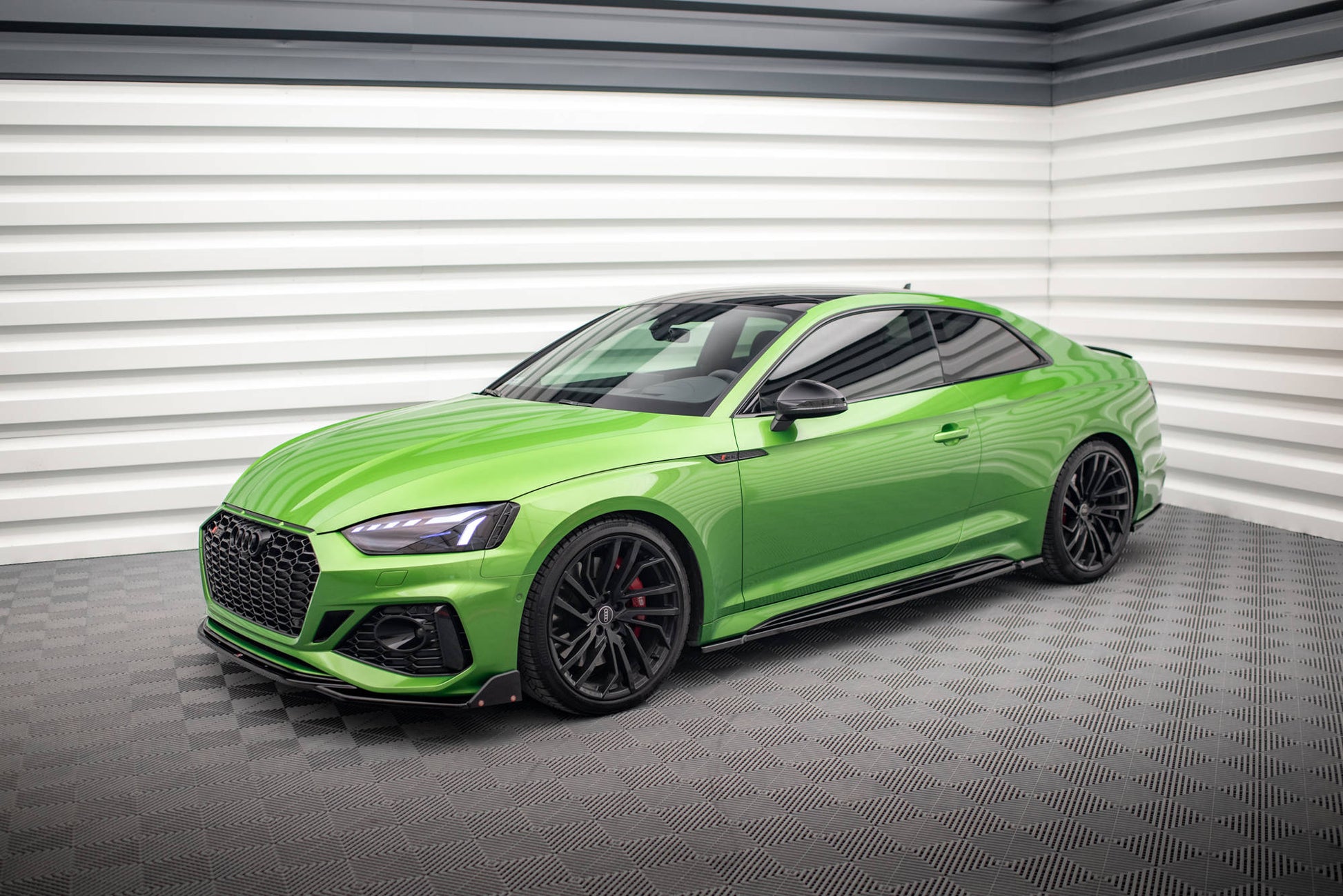 Seitenschweller Ansatz für Audi RS5 Coupe F5 Facelift schwarz matt