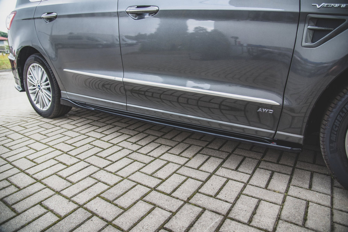 Seitenschweller Ansatz für Ford S-Max Mk2 Facelift schwarz matt