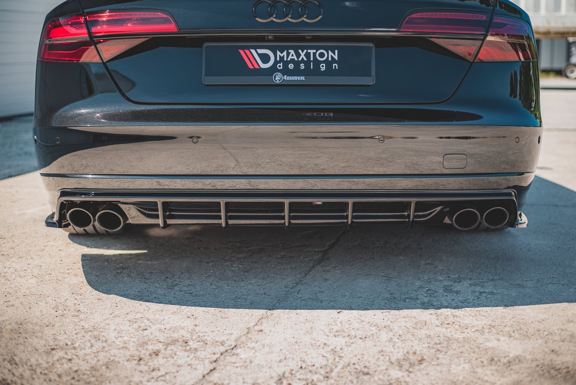Diffusor Heck Ansatz für Audi S8 D4 Facelift schwarz matt