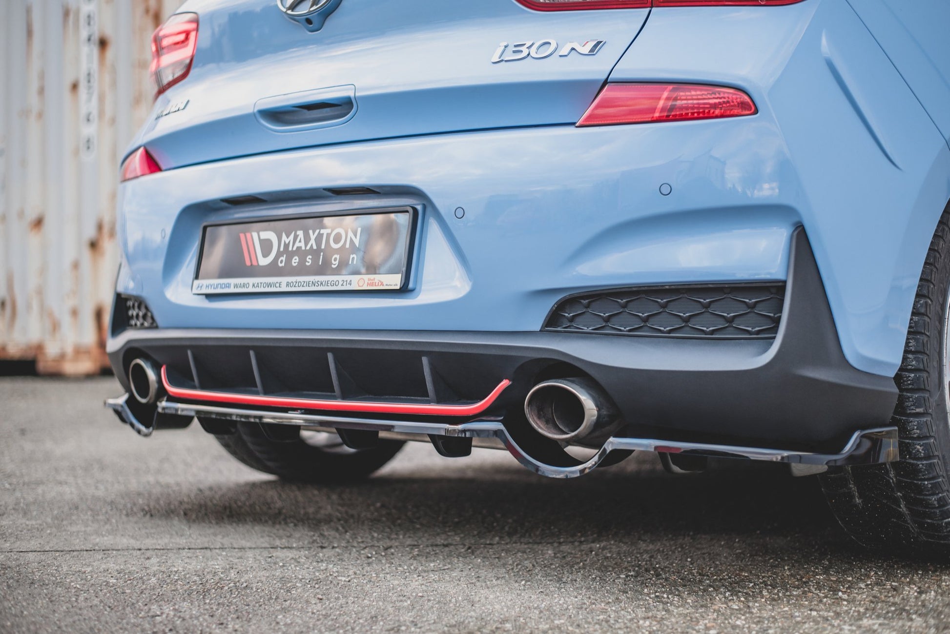 Mittlerer Diffusor Heck Ansatz DTM Look für Hyundai I30 N Mk3 Hatchback schwarz Hochglanz