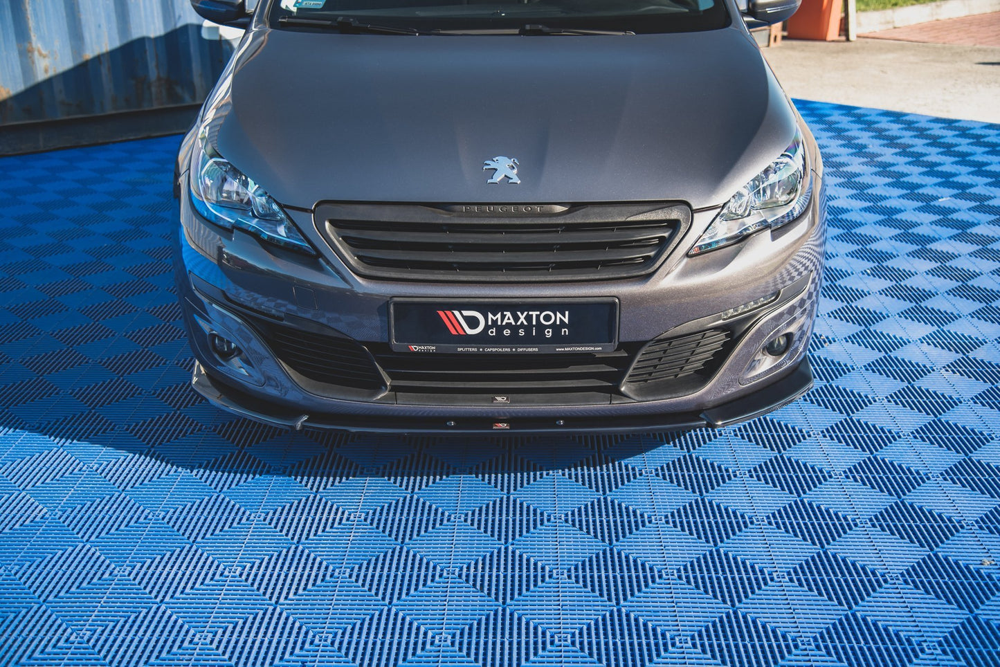 Front Ansatz V.2 für Peugeot 308 Mk2 Facelift schwarz Hochglanz