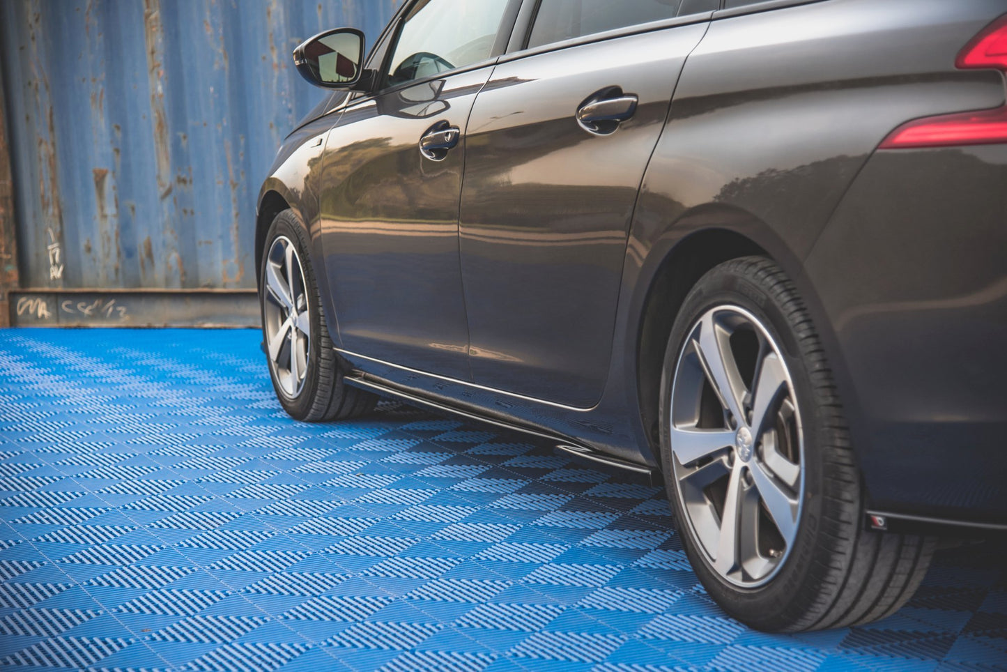 Seitenschweller Ansatz für Peugeot 308 SW Mk2 Facelift schwarz matt