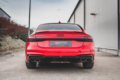 Diffusor Heck Ansatz für Audi S7 C8 schwarz Hochglanz