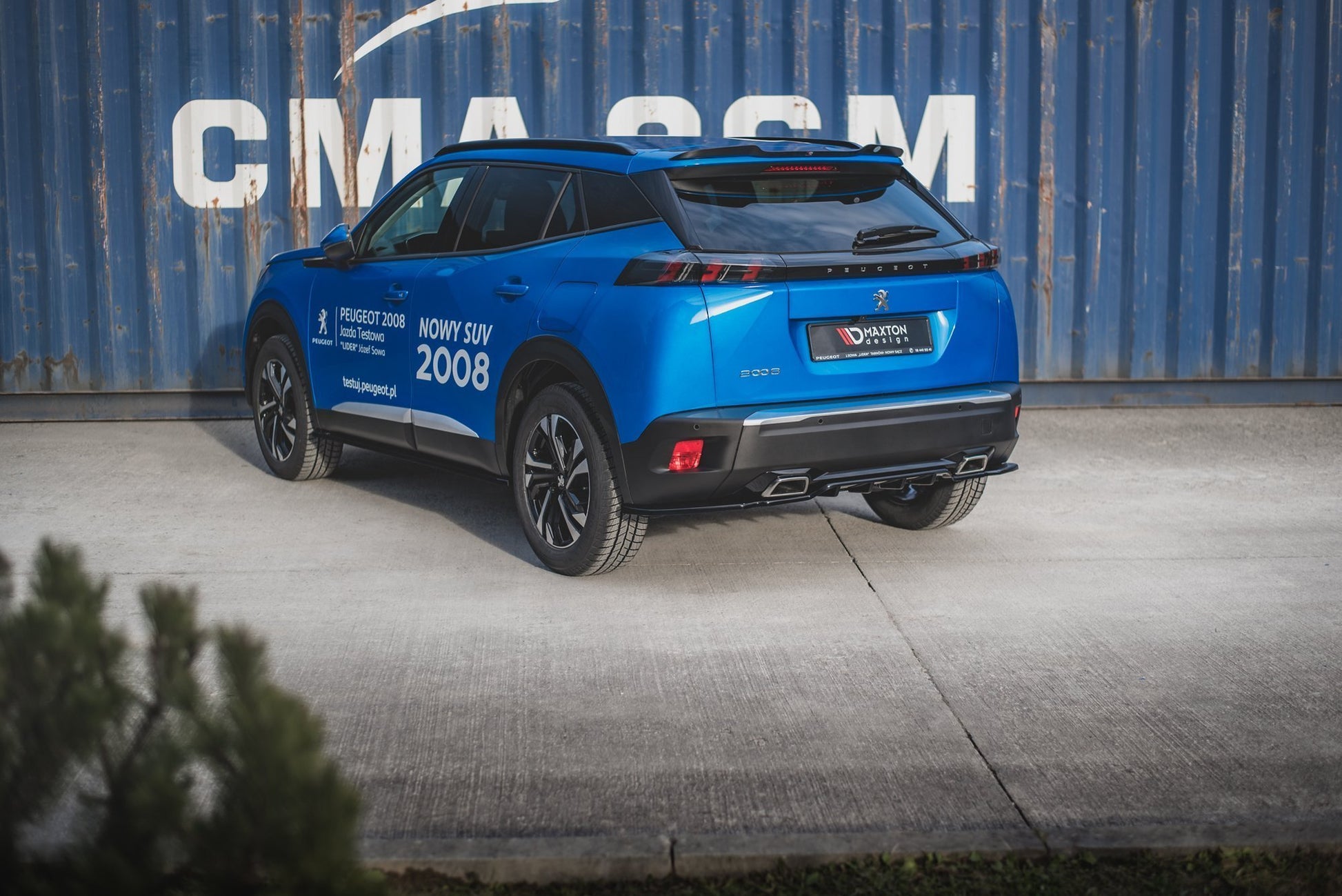 Mittlerer Diffusor Heck Ansatz DTM Look für Peugeot 2008 Mk2 Carbon Look