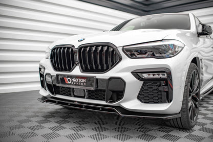 Front Ansatz V.2 für BMW X6 M-Paket G06 schwarz Hochglanz