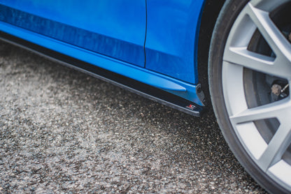 Seitenschweller Ansatz für Audi S4 / A4 / A4 S-Line B8 / B8 FL schwarz Hochglanz