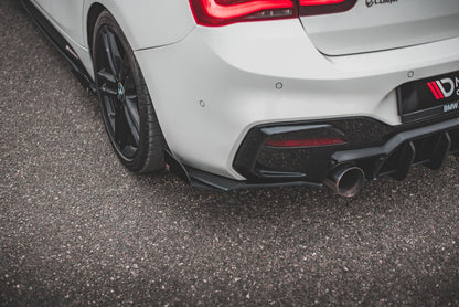 Robuste Racing Heck Ansatz Flaps Diffusor V.3 +Flaps für BMW 1er M140i  schwarz Hochglanz