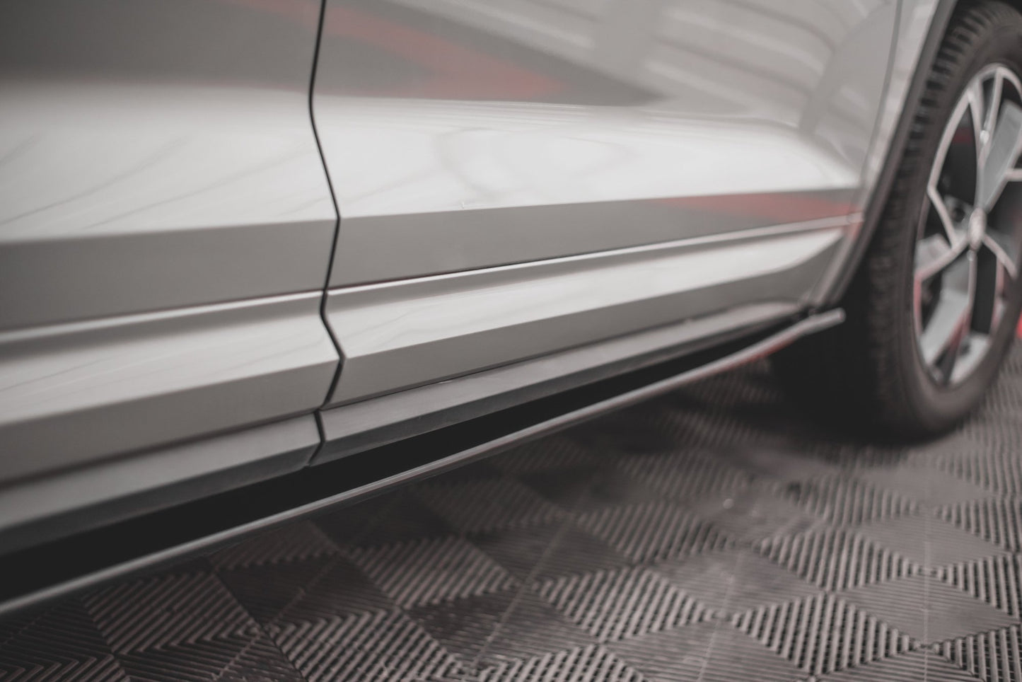 Seitenschweller Ansatz für Skoda Kodiaq Mk1 Sportline/RS schwarz matt