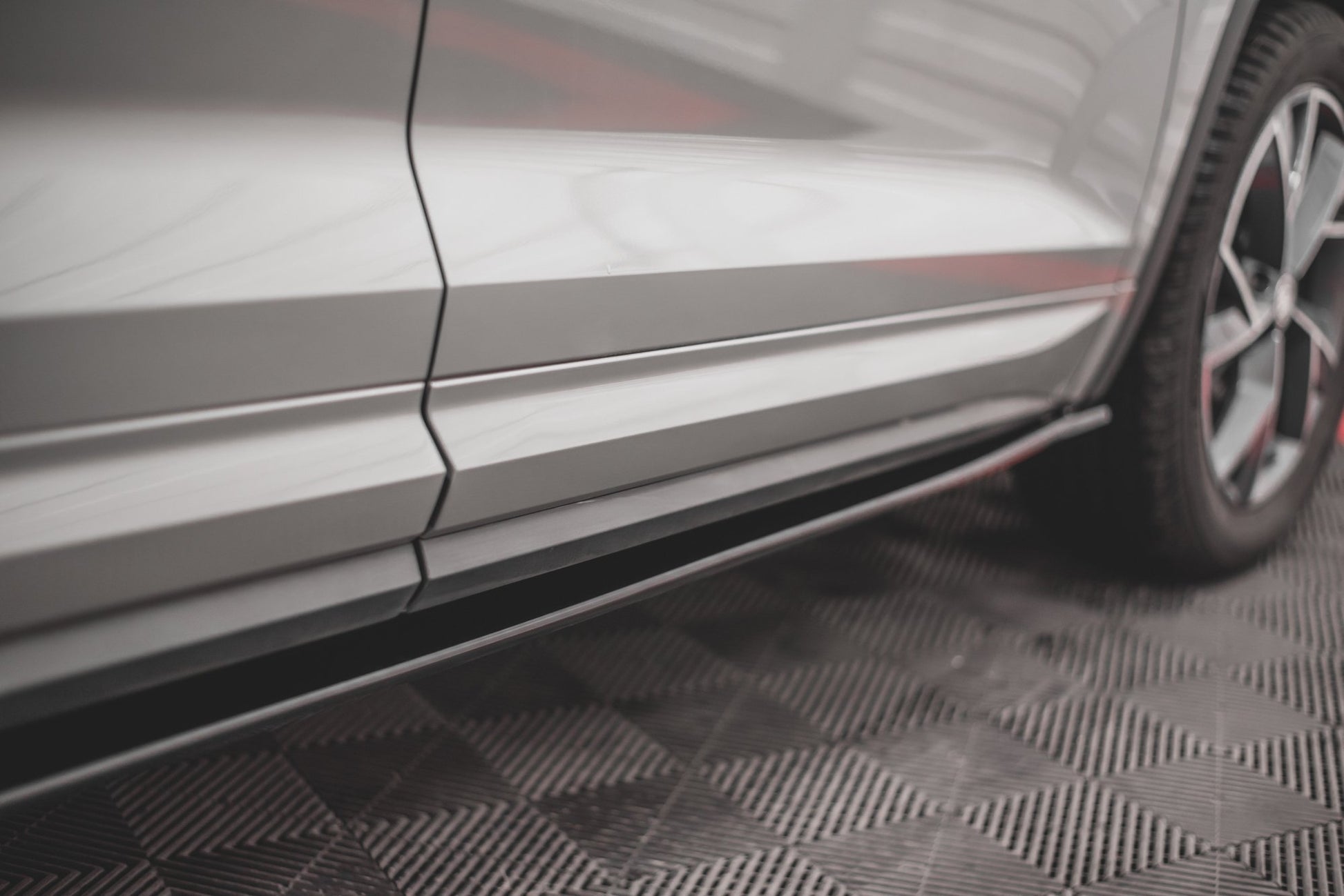 Seitenschweller Ansatz für Skoda Kodiaq Mk1 Sportline/RS schwarz matt