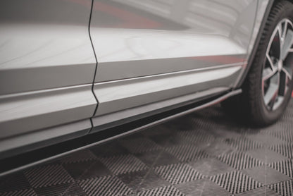 Seitenschweller Ansatz für Skoda Kodiaq Mk1 Sportline/RS schwarz Hochglanz