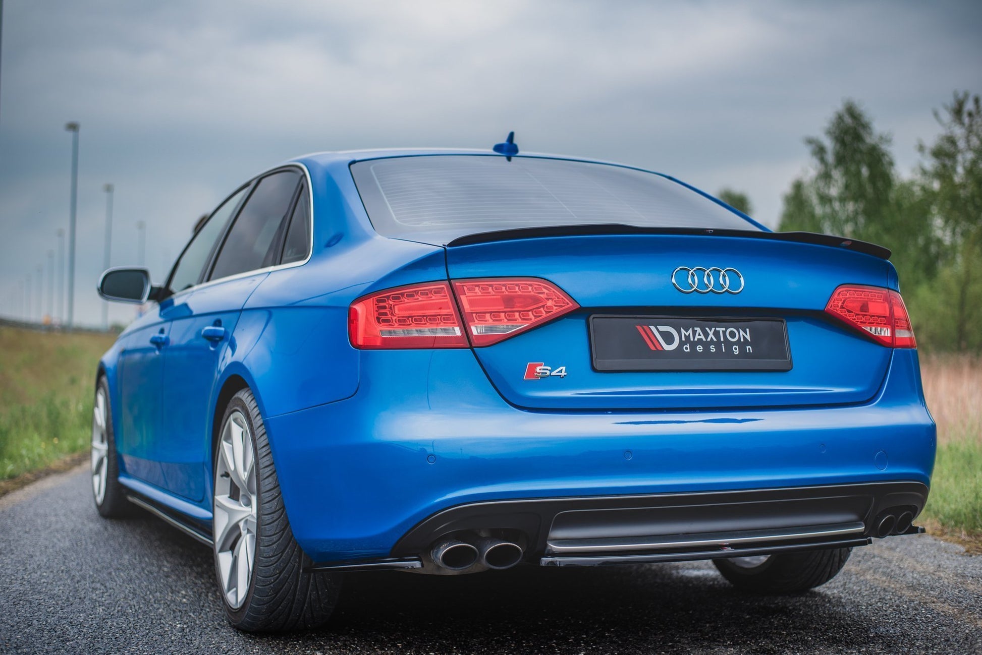 Spoiler CAP für Audi A4 / A4 S-Line B8 / B8 FL Limousine schwarz matt