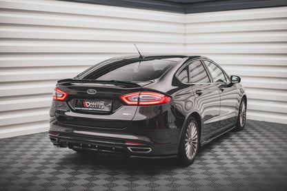 Heck Ansatz Flaps Diffusor für Ford Mondeo Mk5 schwarz matt
