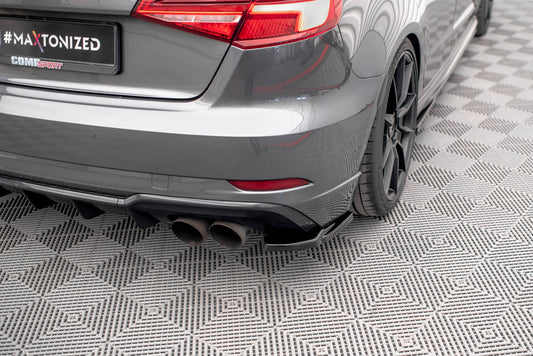 Heck Ansatz Flaps Diffusor für Audi S3 Sportback 8V Facelift schwarz matt