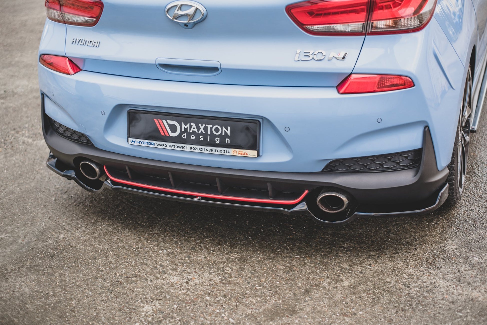 Mittlerer Diffusor Heck Ansatz für Hyundai I30 N Mk3 Hatchback schwarz matt