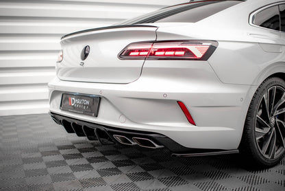 Heck Ansatz Flaps Diffusor für Volkswagen Arteon R Carbon Look