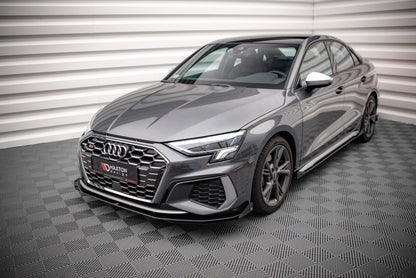 Street Pro Front Ansatz für +Flaps für V.1 + Flaps Audi S3 / A3 S-Line 8Y schwarz Hochglanz