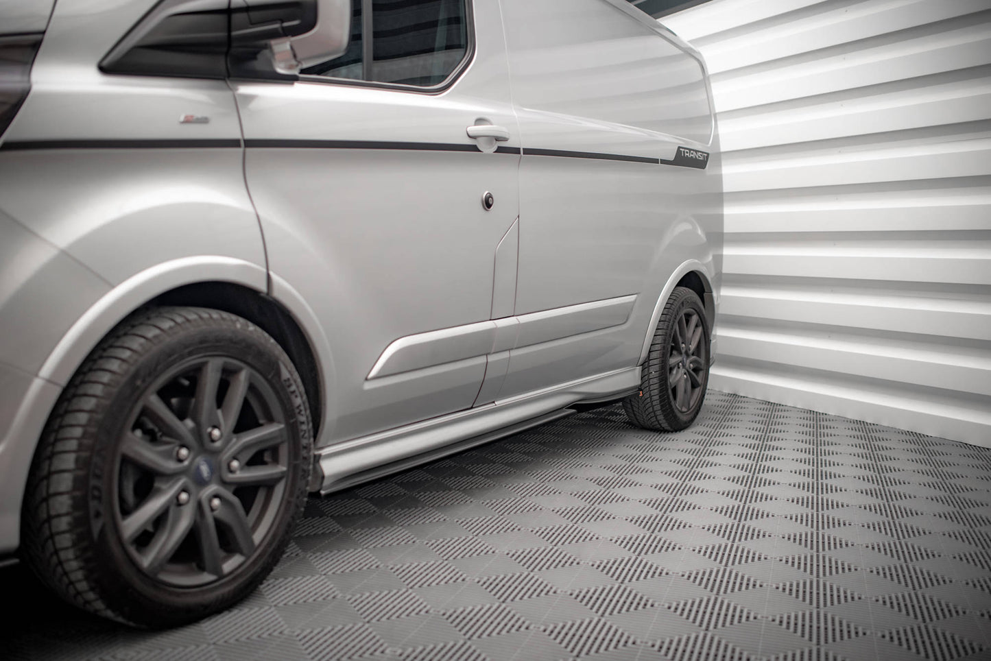 Seitenschweller Ansatz für Ford Transit Custom ST-Line Mk1 Facelift Carbon Look