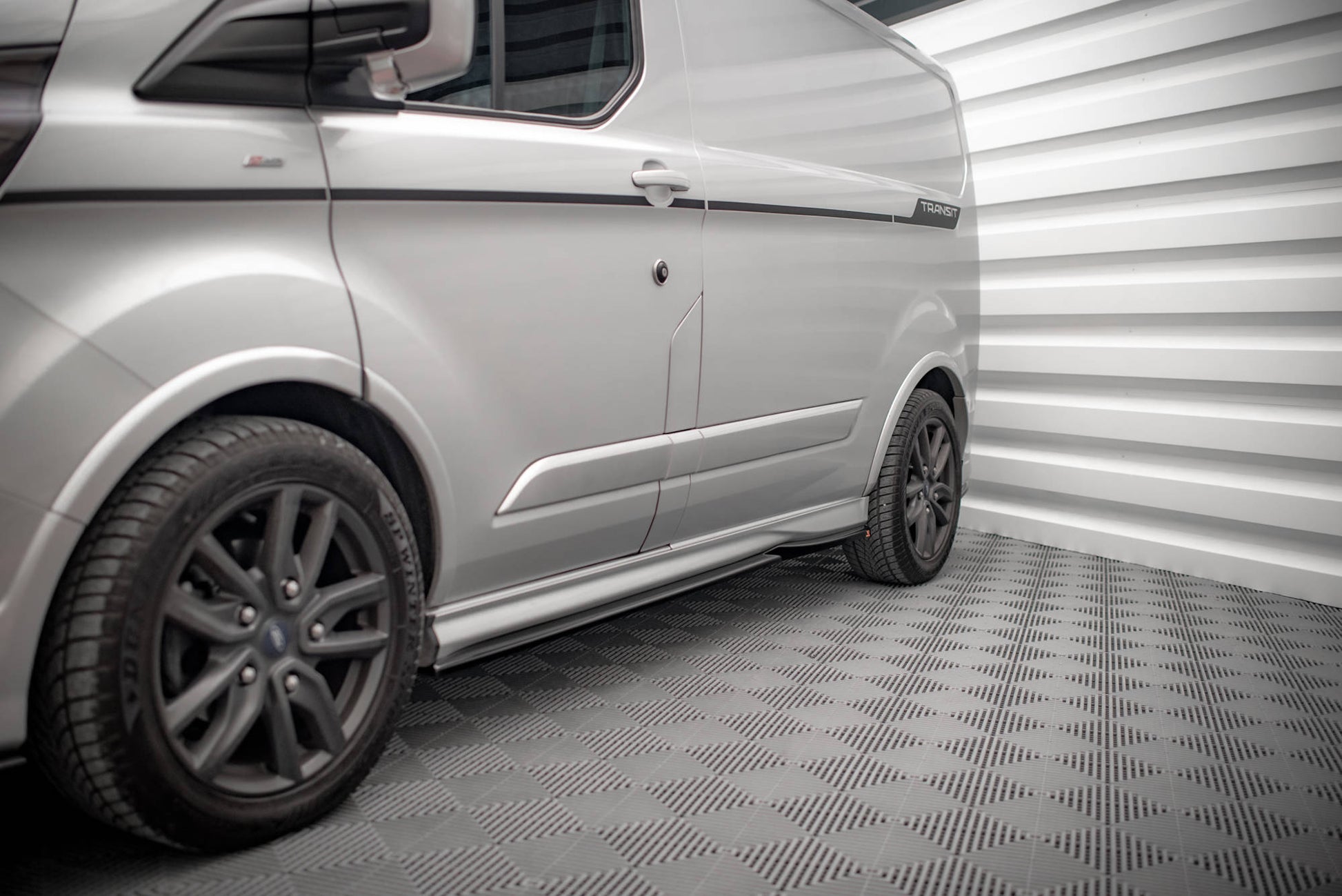 Seitenschweller Ansatz für Ford Transit Custom ST-Line Mk1 Facelift Carbon Look