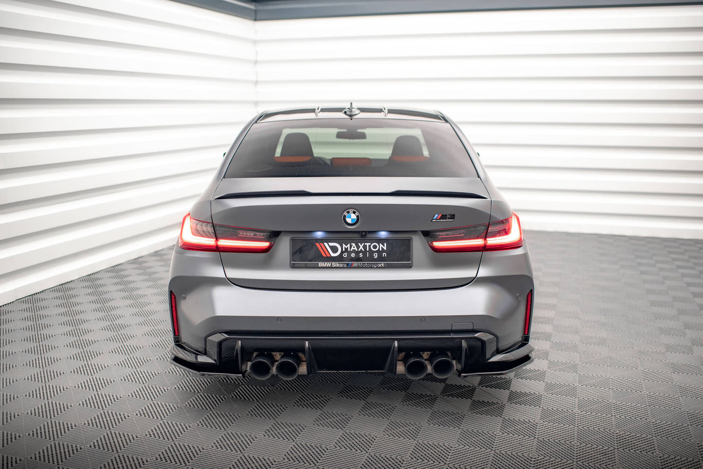 Heck Ansatz Flaps Diffusor V.2 für BMW M3 G80 schwarz matt