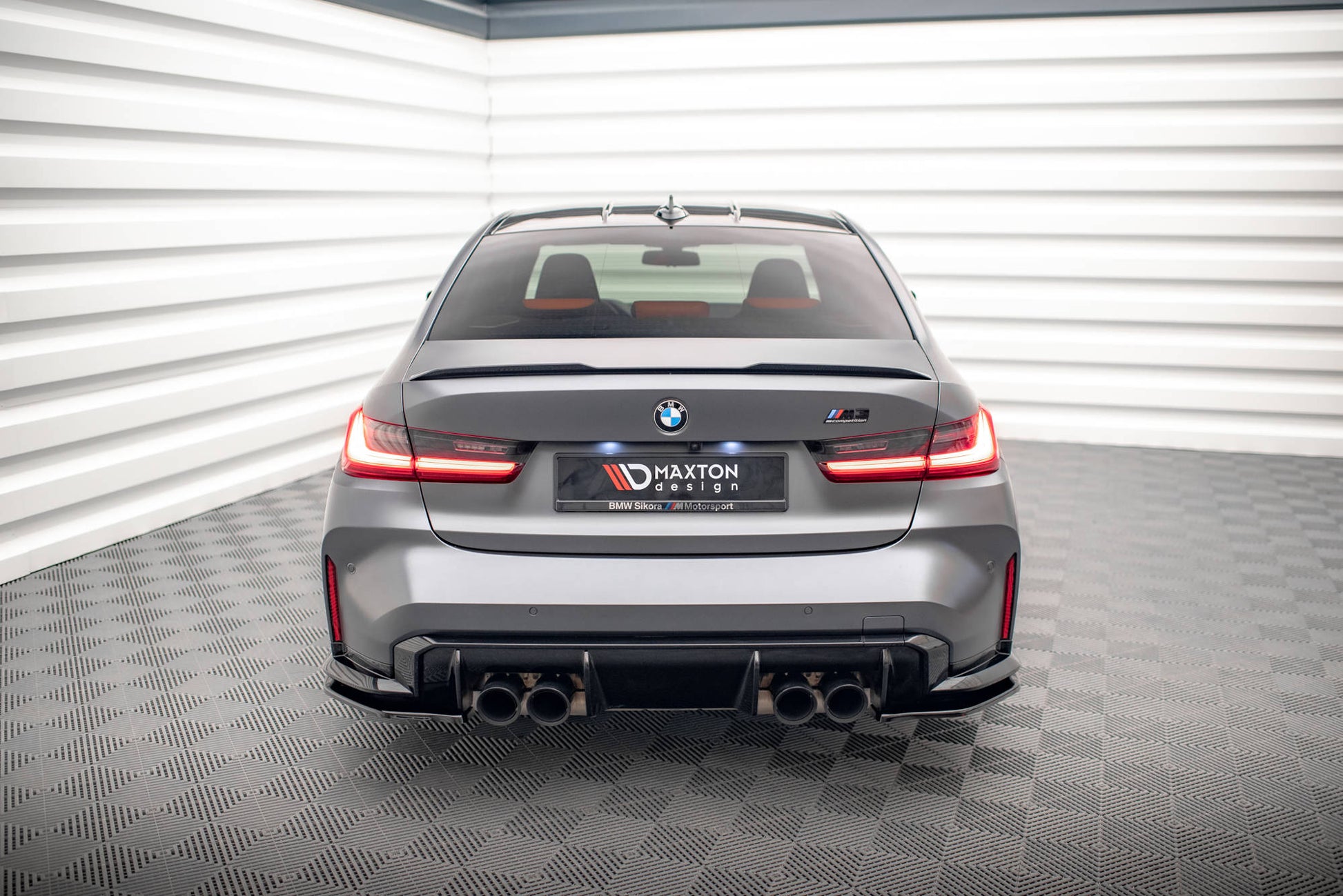 Heck Ansatz Flaps Diffusor V.2 für BMW M3 G80 Carbon Look