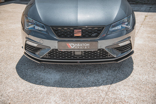 Front Ansatz V.4 für Seat Leon Cupra / FR Mk3 FL schwarz Hochglanz
