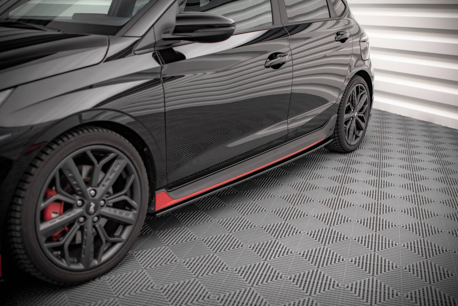 Seitenschweller Ansatz für Hyundai I20 N Mk3 schwarz Hochglanz