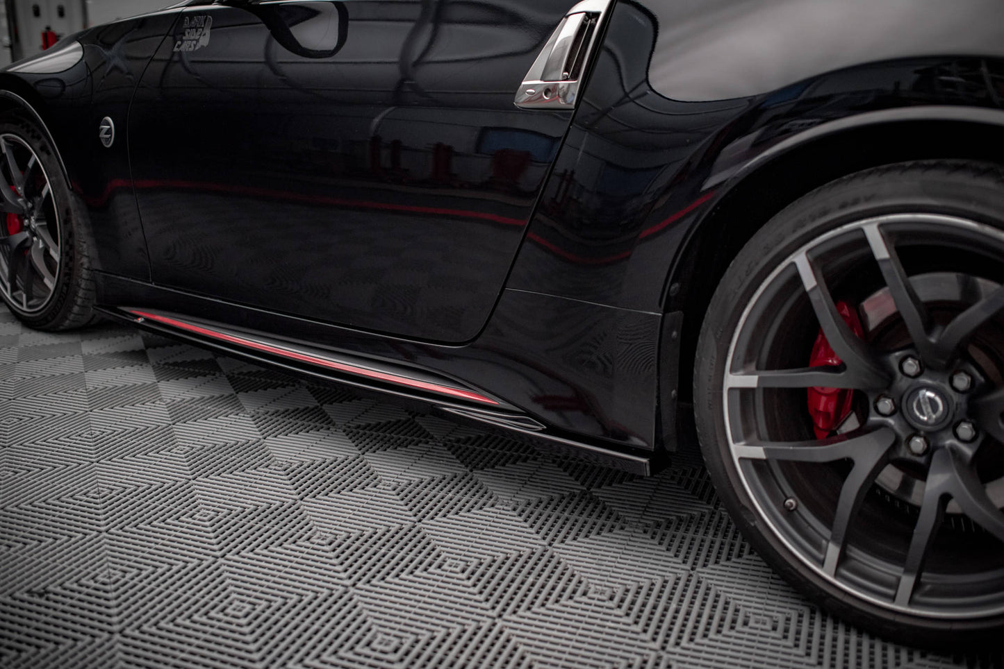 Seitenschweller Ansatz für V.2 für Nissan 370Z Nismo Facelift Carbon Look